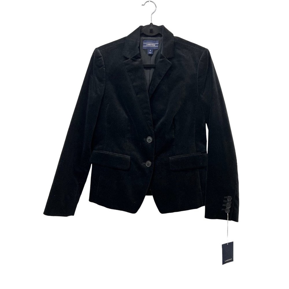 Lands’End Velvet Jacket Black Blazer